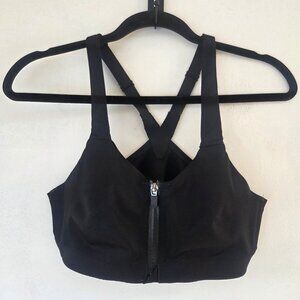 Victoria's Secret Victoria Sport Black Sports Bra Front Zip Padded Size 34B